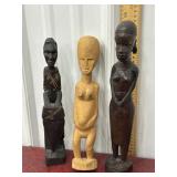 3 carved African figures