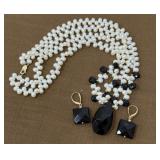 14k gold Signed Necklace & Earrings