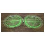 Green Glow glass divided dishes