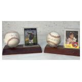 2 Autographed Official Major League Baseballs w/