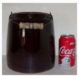 Antique Stoneware Crock w/ Bail Handle No Chips,