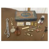 Train pocket watch, cuff links, tie clips, watch,