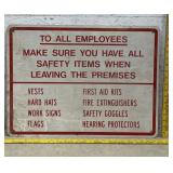 Employee Protection Sign - Aluminum