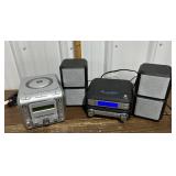 2 small cd players. One with separate speakers.