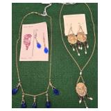 Art Nouveau necklaces & Pierced earrings by