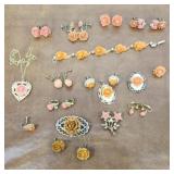 Costume jewelry carved roses