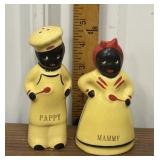 Black Americana ceramic salt & pepper shakers