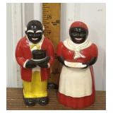 Black Americana Uncle Mose, Aunt Jemima salt &