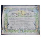 1929 "Shellback" Naval Certificate. Signed and