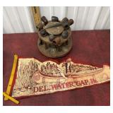 Tobacco pipe stands and pipes, and Del. water Gap