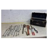 ToolBox w/ Pipe Wrenches,Combination Wrenches,