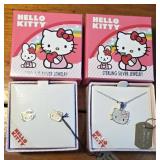 Sterling silver hello Kitty necklace w/earrings -