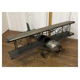 Tin biplane sculpture /mobile *needs cleaning