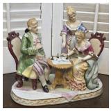 Large ornate parlor scene figurine