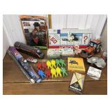 Monopoly game, Michael Jackson costume, trains,