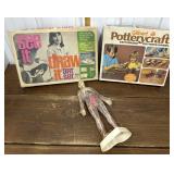 Art set, pottery wheel, anatomical model kit