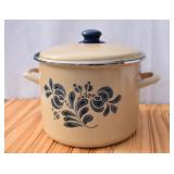 Vintage Pfaltzgraff Folk Art Enameled Stock Pot