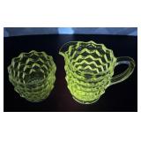Glow Glass Creamer (chip) and sugar