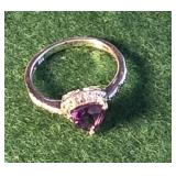 Pretty Sterling purple amethyst ring