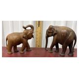 2 Carved Elephants