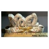 Vintage Noel chalkware Taper candleholder Japan