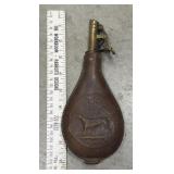 Leather & brass powder flask