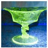 Heisey Glass Etched Orchid #1519 with Dolphin