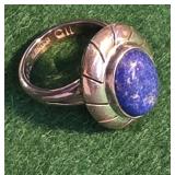Vintage Mexico 925 Sterling Silver Blue Lapis