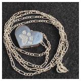 JCM Sterling silver paw print necklace