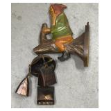 Hanging wood gnome with bells