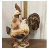 Porcelain Rooster / Hen Statue