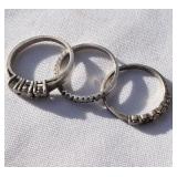 Three 925/Gemstone Rings. Some missing stones