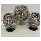 Mosaic Glass Candle Holders