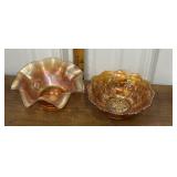 Fenton Marigold Carnival Glass bowls- grapes,