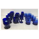 Cobalt blue glass - mugs, cups, Viking glasses