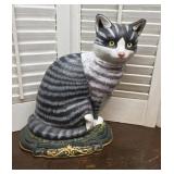 Large cast iron cat door stop