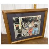 Street scene art- framed