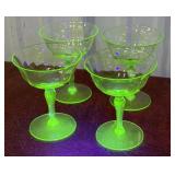 4 glow glass stemware *some Flea bites