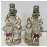 Pair of vintage porcelain figural lamps -