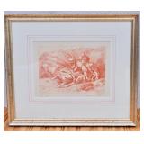 Framed Sanguine Engraving