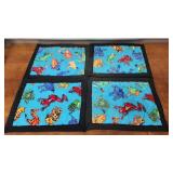 4 Quilted Frog Place Mats