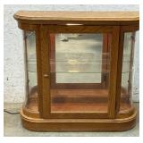 Curved Glass -Light Up Curio / Oak