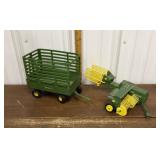 John Deer Ertl hay baler, wagon