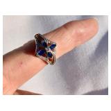925 Sterling Silver and Sapphire Ring