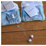 3pr .925 Pearlfection cultured pearl earrings