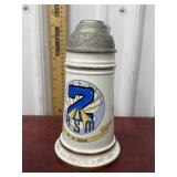 Military stein with lithopane bottom *some damage