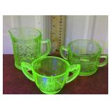 Glow glass mix match cream and sugar dishes