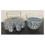 vintage Jeanette Glass "Corinthian Blue" includes