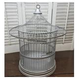 Vintage Hendryx birdcage - painted silver