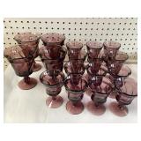 Amethyst/Purple Jamestown Fostoria  glasses, 3